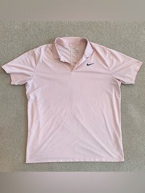 Nike Dri-FIT Moisture Wicking Pink XL Men's Polo Shirt Short Sleeve Polyester